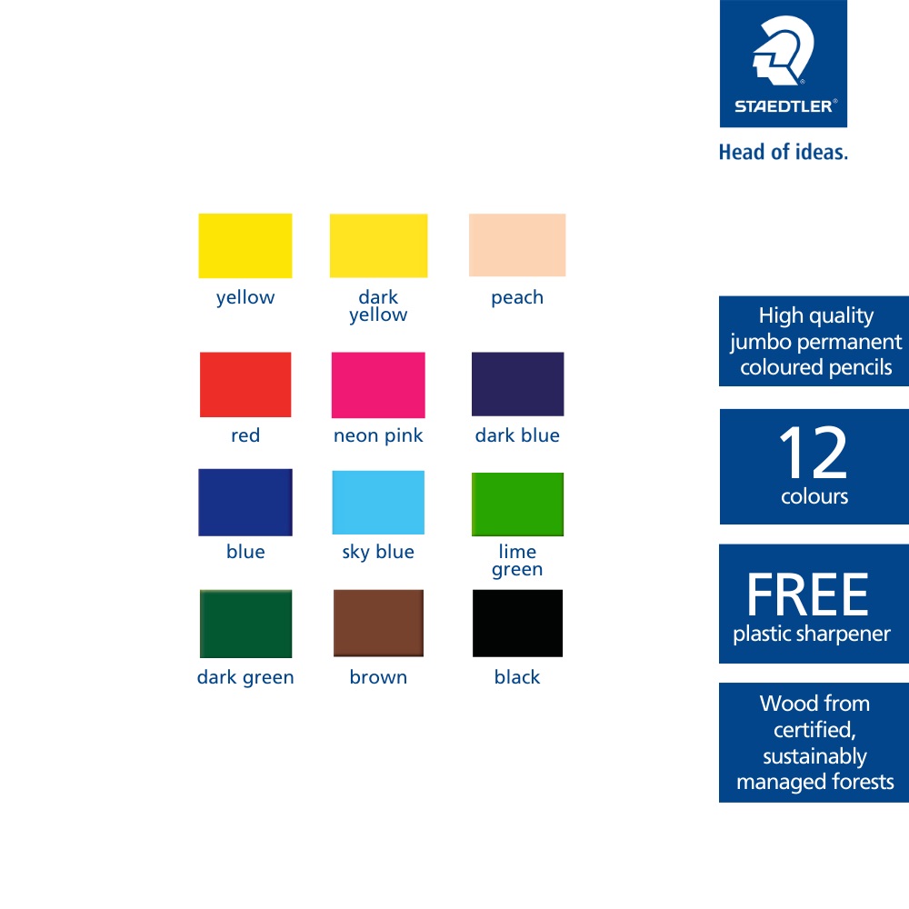 Staedtler Luna Jumbo Coloured Pencils - Image 3