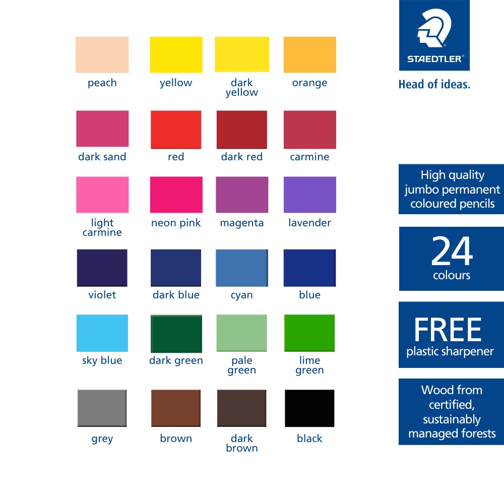 Staedtler Luna Jumbo Coloured Pencils - Image 4